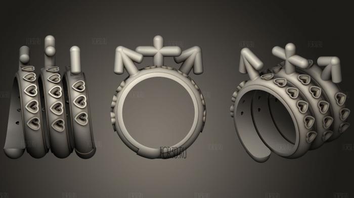 Kinky 3some кольцо 3d stl модель для ЧПУ